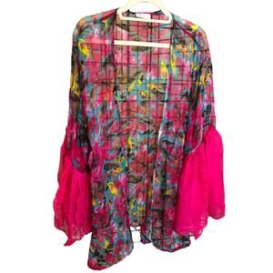 Juniper Blu South Moon Under Pink Kimono One Size